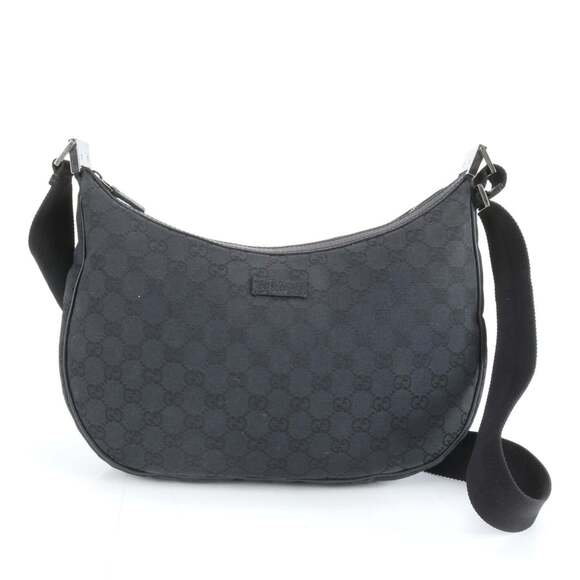 Gucci Handbags - GUCCI Black Leather Shoulder Bag